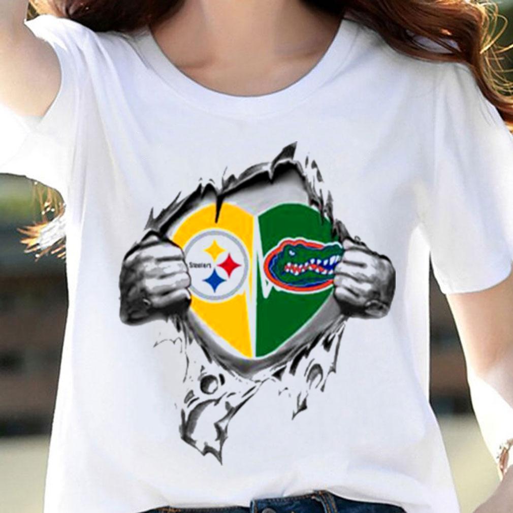 Blood Inside Me Pittsburgh Steelers And Florida Gators t-shirt woman shirt