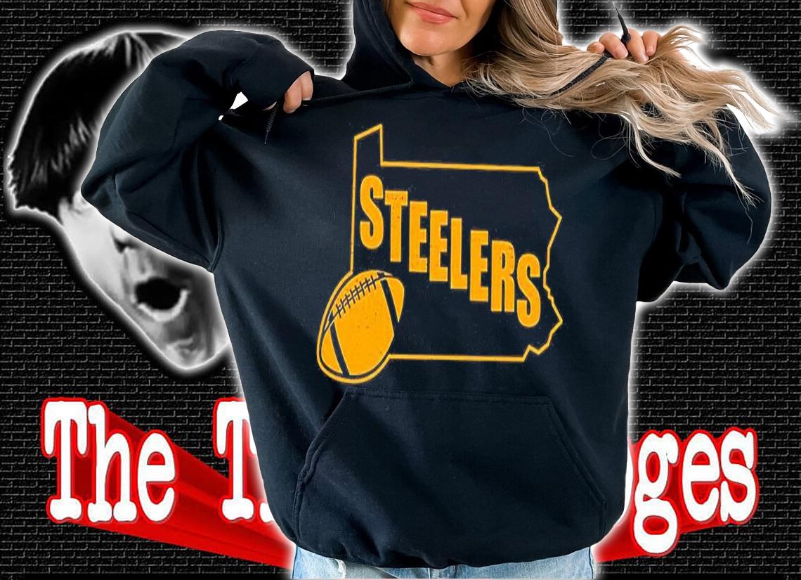 Pittsburgh Steelers Retro State Outline Football Fan Design T-Shirt t-shirt