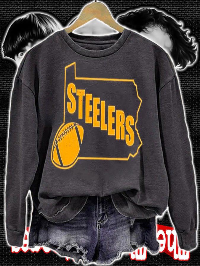 Pittsburgh Steelers Retro State Outline Football Fan Design T-Shirt t-shirt