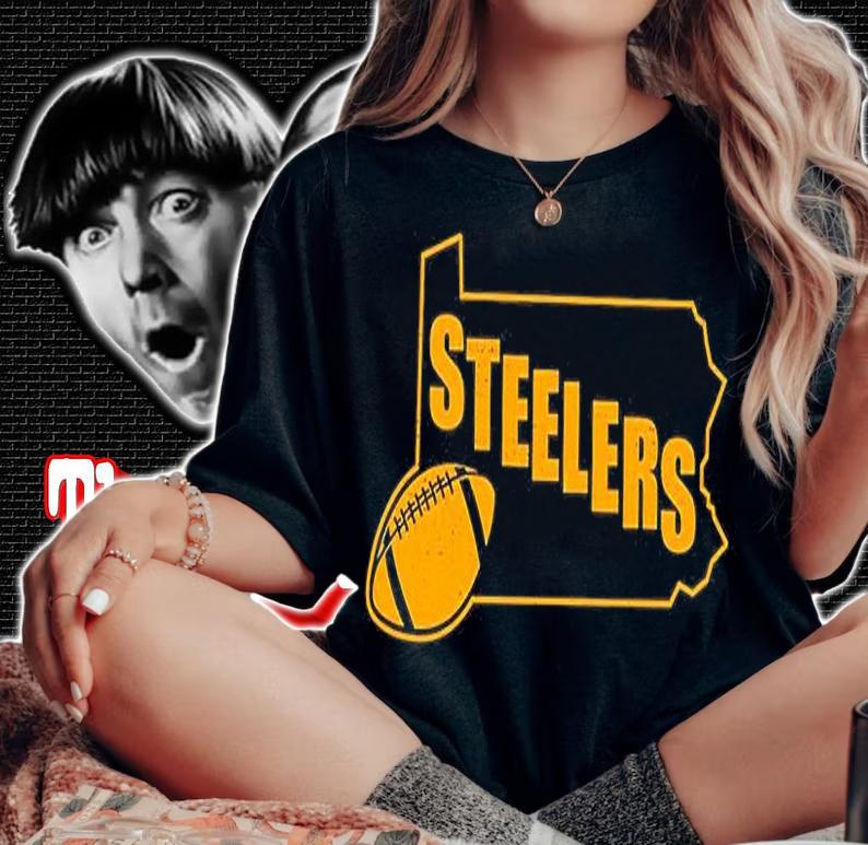 Pittsburgh Steelers Retro State Outline Football Fan Design T-Shirt t-shirt