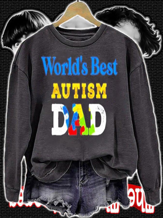Worlds Best Autism Dad Cool Dad Autism T-Shirt t-shirt sweatshirt