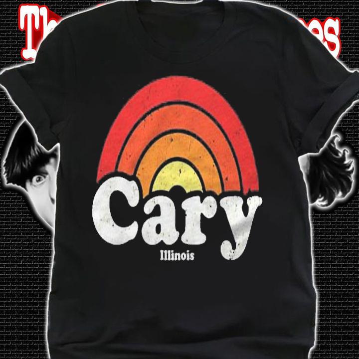 Cary Illinois Il Vintage 70S Retro Rainbow Design Shirt shirt