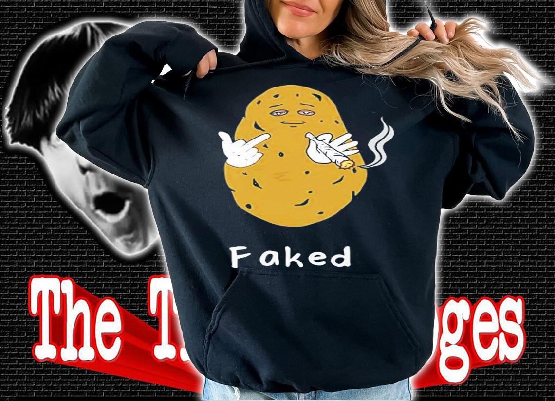 Faked Potato Smoking Weed Middle T-Shirt
