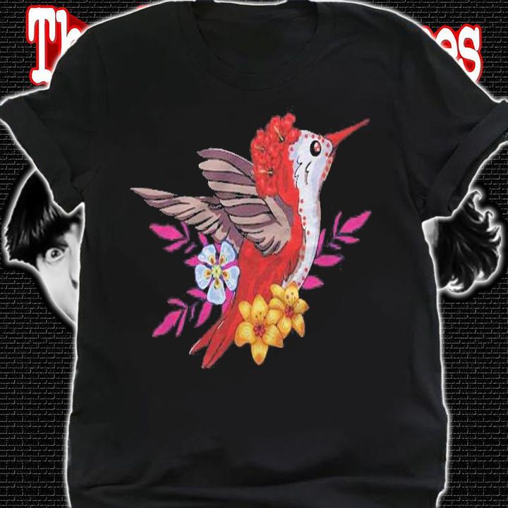 Mexican Humming Bird With Flowers For The Day Of The Dead Shirt