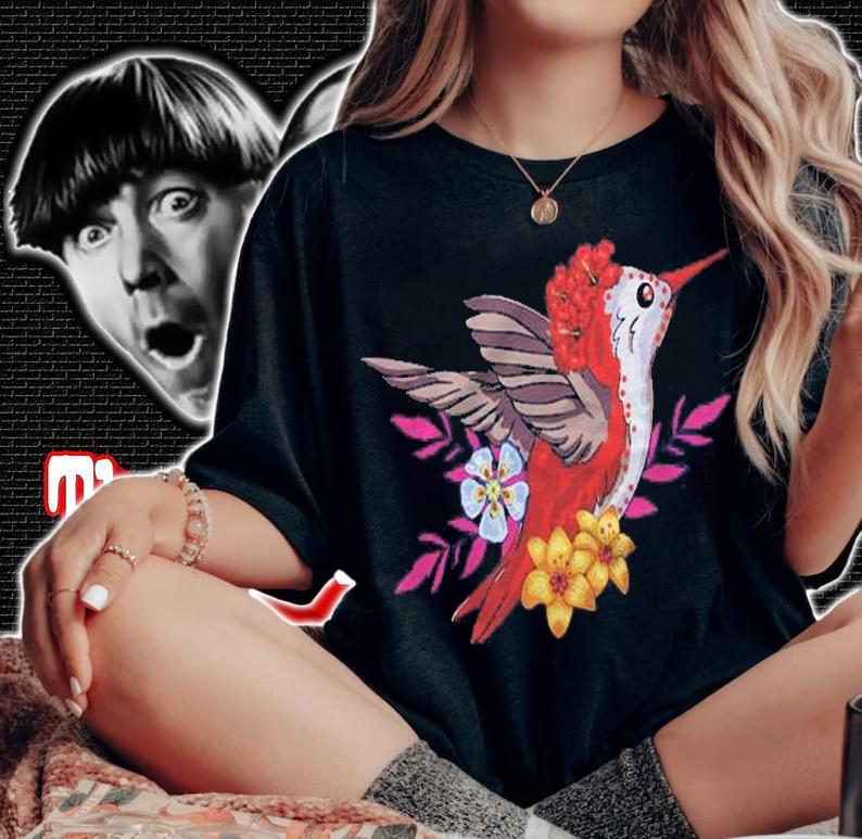 Mexican Humming Bird With Flowers For The Day Of The Dead Shirt