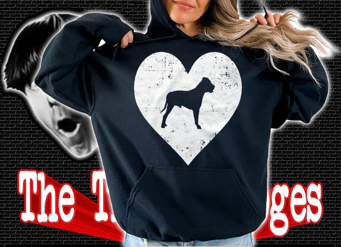 Retro Love Staffordshire Bull Terrier Dog Gift Shirt hoodie