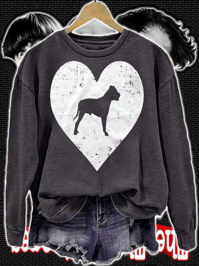 Retro Love Staffordshire Bull Terrier Dog Gift Shirt sweatshirt