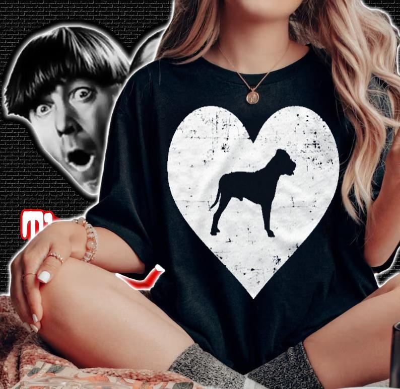 Retro Love Staffordshire Bull Terrier Dog Gift Shirt woman shirt