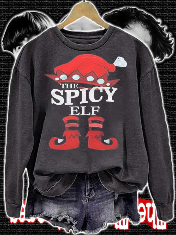 The Spicy Elf Matching Group Family Christmas Gift T-shirt sweatshirt