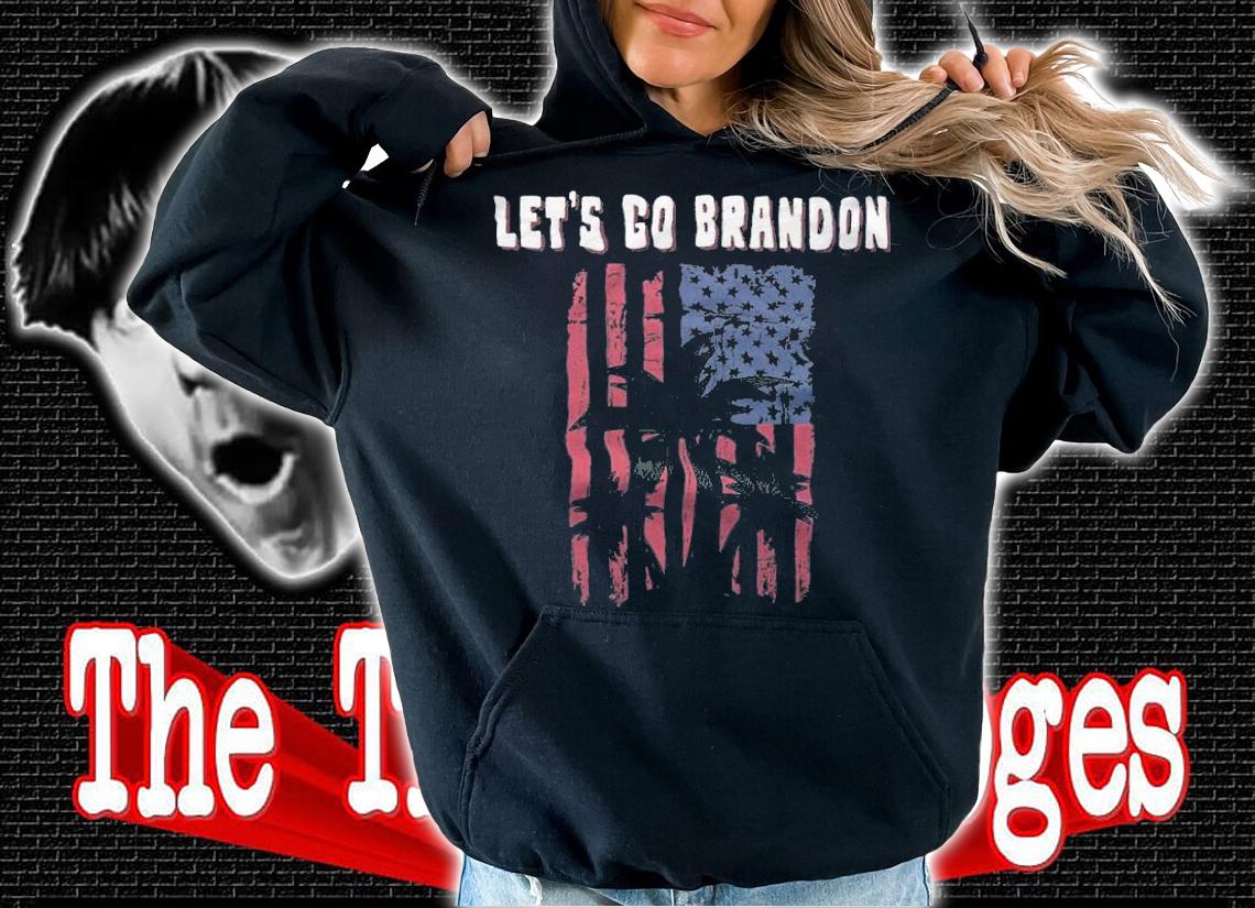 Let's Go Brandon Coconut Tree USA Flag T-Shirt