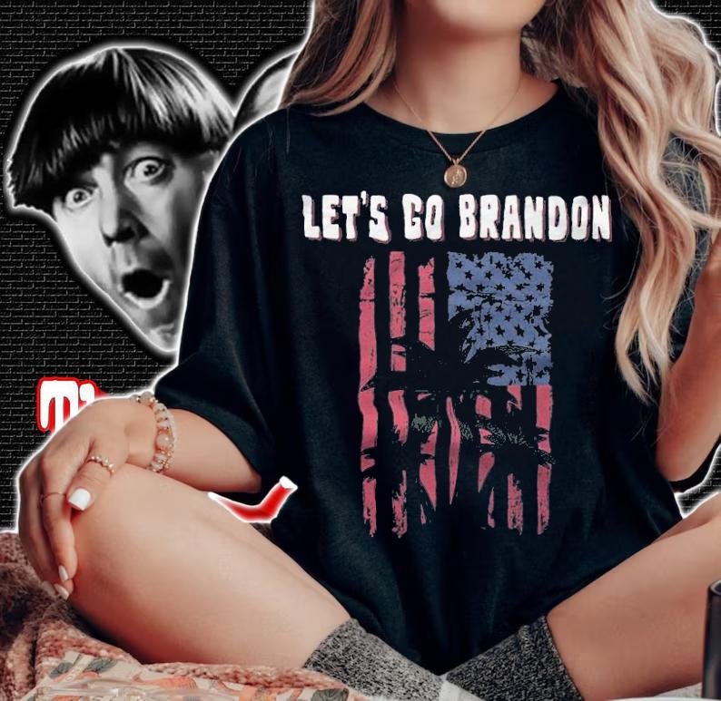 Let's Go Brandon Coconut Tree USA Flag T-Shirt
