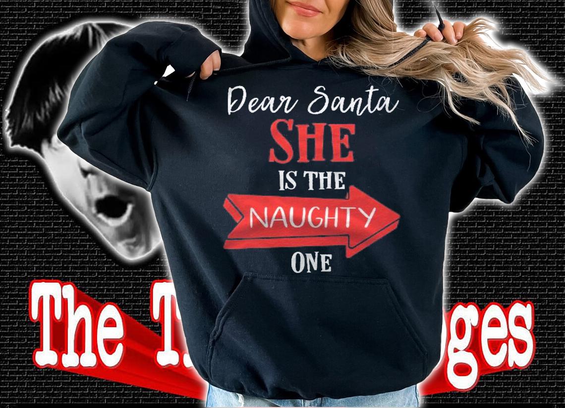 Matching Christmas Outfit For Couples Shes The Naughty One Pullover Shirt hoodie