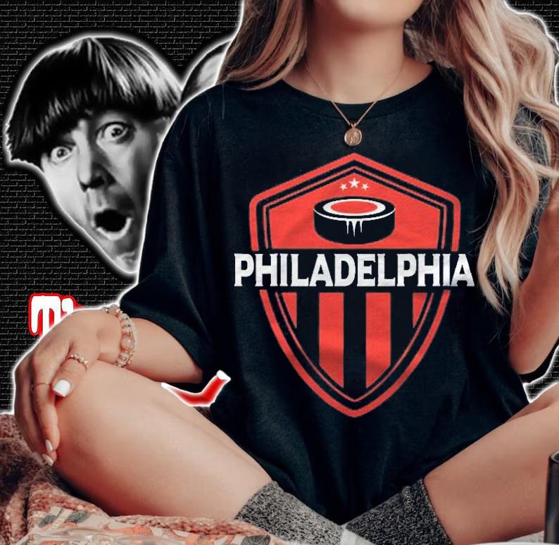 Philadelphia Hockey Jersey Puck Badge Original Design Shirt
