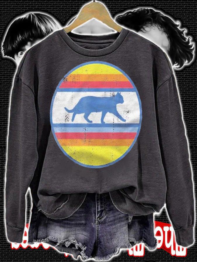 Cat Vintage Retro Silhouette Men Women Christmas Gift Shirt