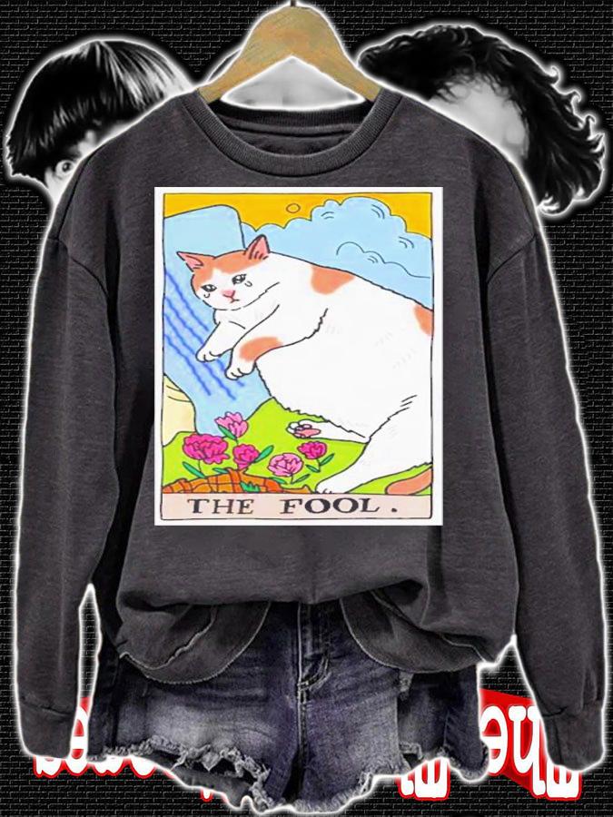 Sad Cat Meme The Fool Tarot Sparklings Shirt sweatshirt