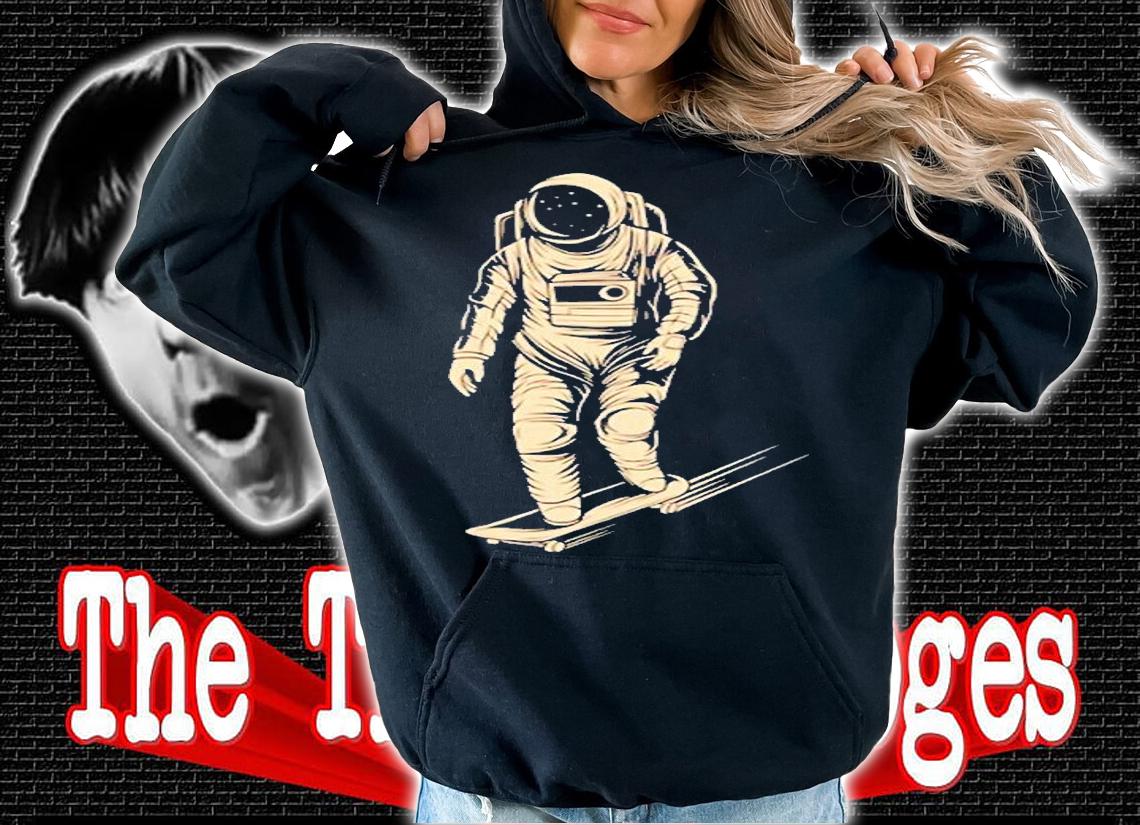 Skateboard Astronaut Riding Space Skating Spaceman T-Shirt hoodie