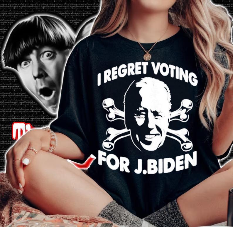 Skull I Regret Voting For Joe Biden Shirt woman shirt