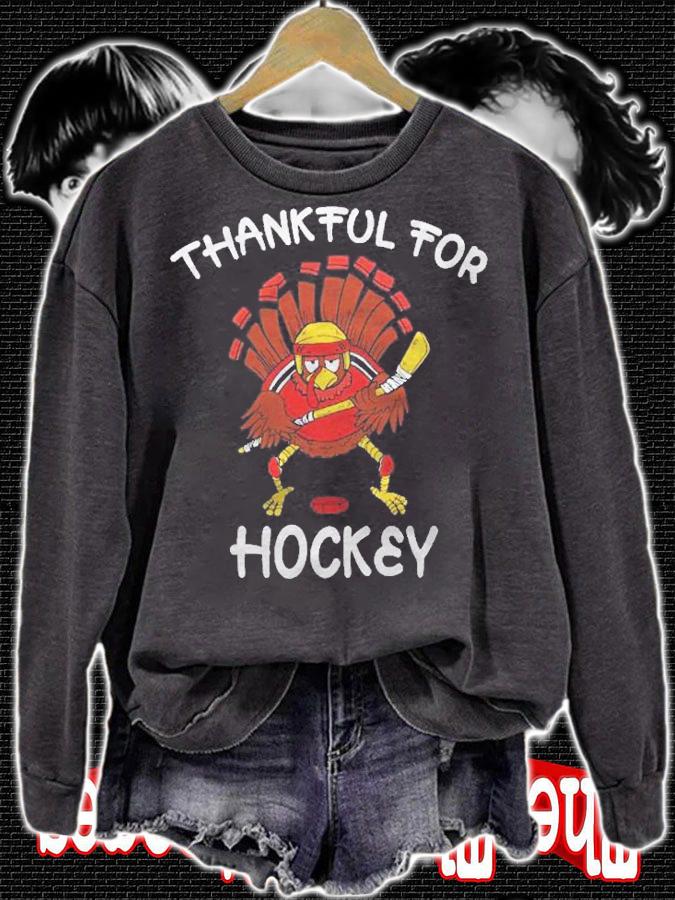Thankful For Hockey Turkey Sport Love Thanksgiving Hockey Shirt sweatshirt