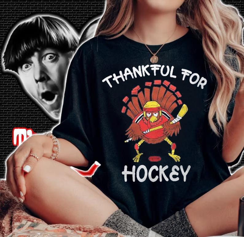 Thankful For Hockey Turkey Sport Love Thanksgiving Hockey Shirt woman shirt