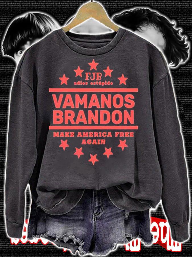 Top FJB Adios Estupido Vamonos Brandon Make America Free Again Shirt sweatshirt
