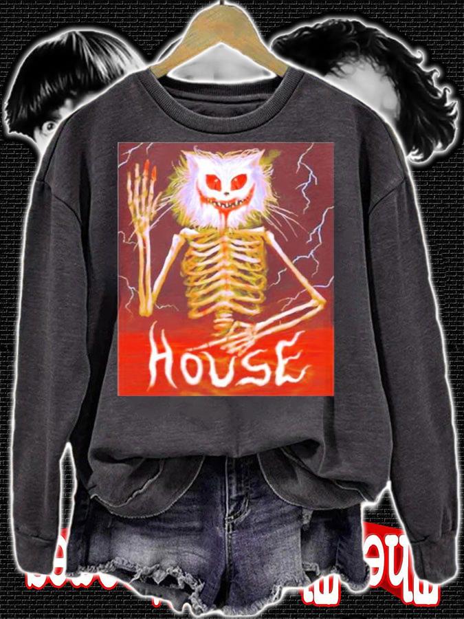 Cat Skeleton House Shirt sweatshirt