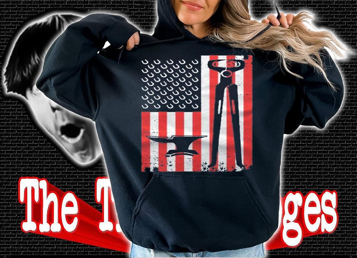 Funny Farrier Gift For Men Cool Farrier Tools American Flag Pullover Shirt