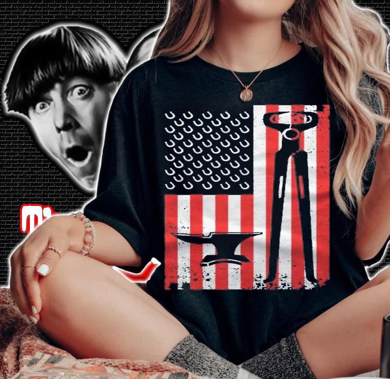 Funny Farrier Gift For Men Cool Farrier Tools American Flag Pullover Shirt