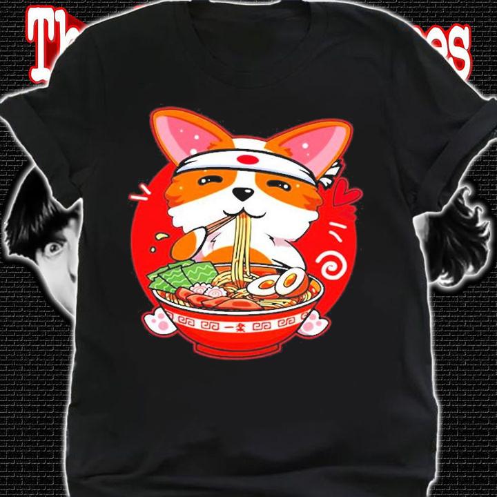 Kawaii Corgi Ramen T-Shirt shirt