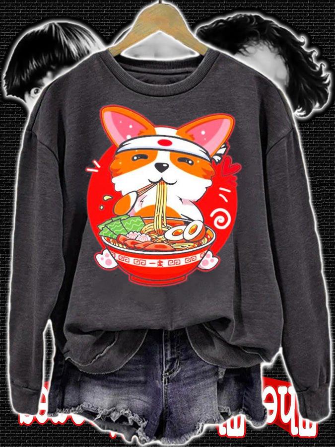 Kawaii Corgi Ramen T-Shirt sweatshirt