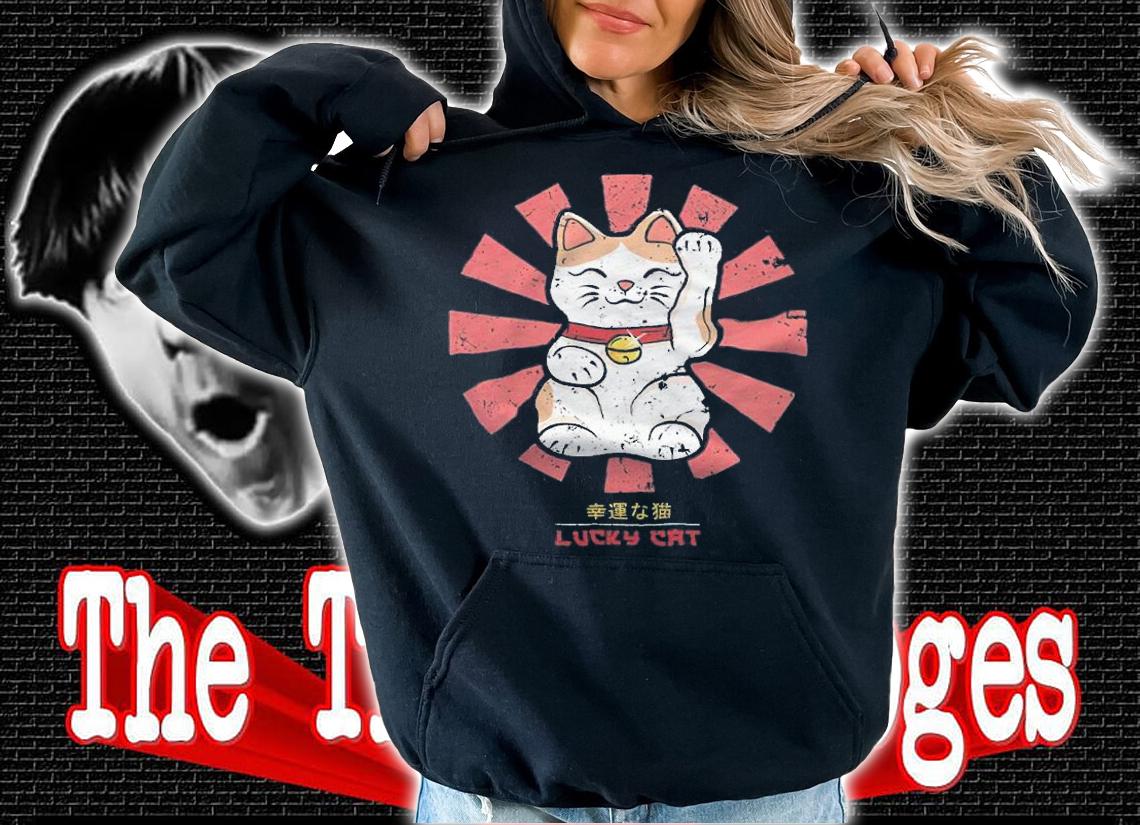 Lucky Cat Retro Japanese Shirt hoodie