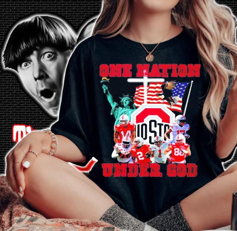 Official Ohio State Buckeyes One Nation Under God Shirt woman shirt