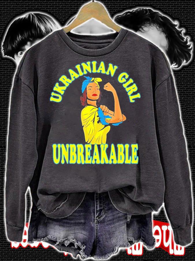 Ukrainian Girl Unbreakable Feminine Ukraine Flag Peace Ukraine T-Shirt sweatshirt