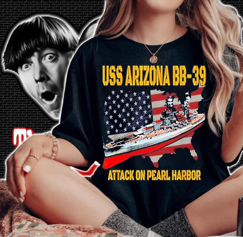 Ww2 Warship Pearl Harbor Memory Uss Arizona Bb 39 Battleship T-Shirt woman shirt