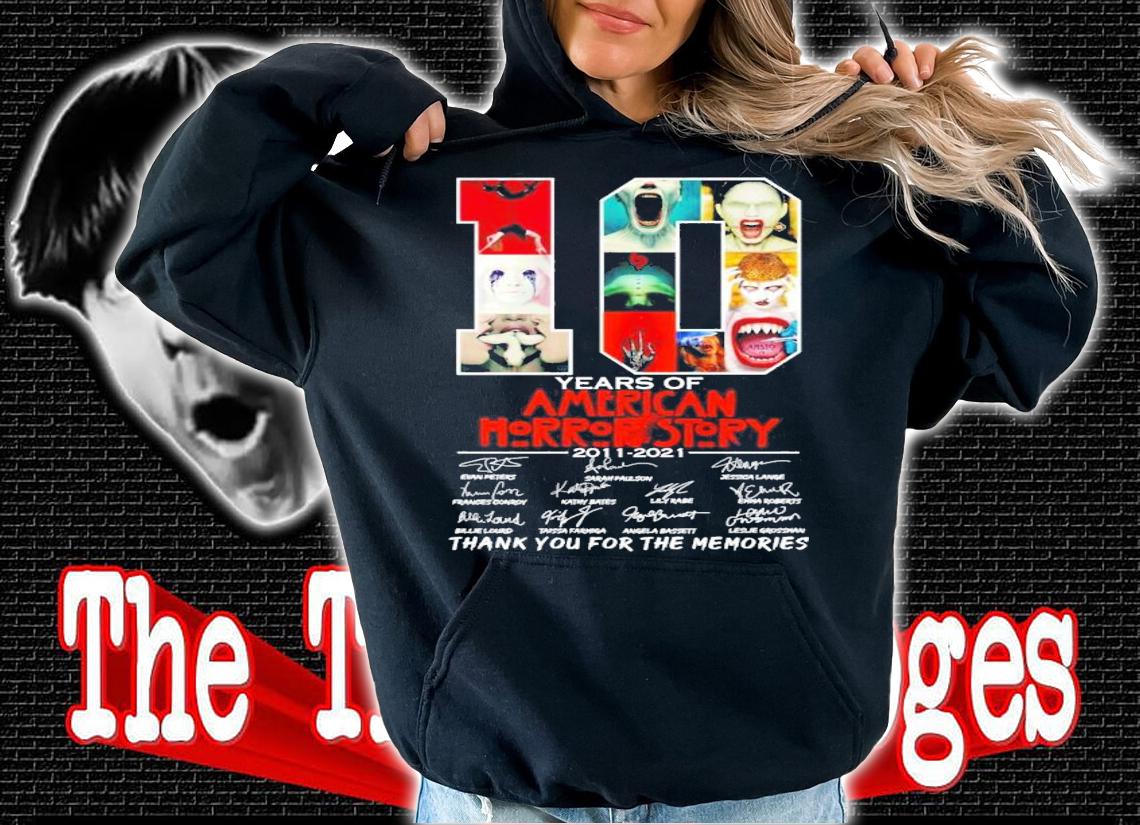 10 years of American Horror Story 2011 2021 signatures t-shirt