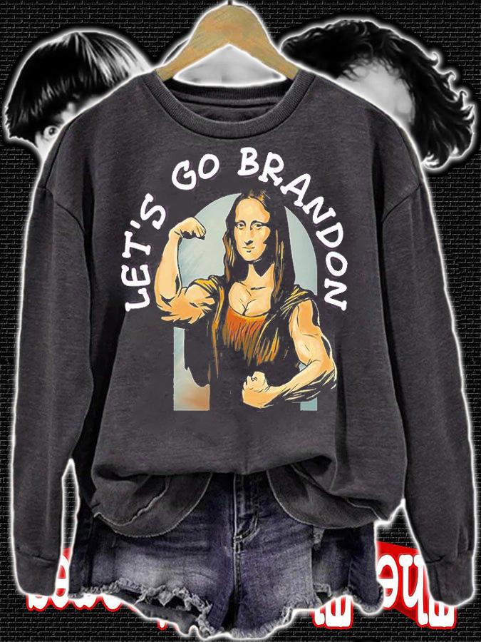 Go Brandon Mona Lisa Funny Anti Biden Anti Liberal Biden T-Shirt