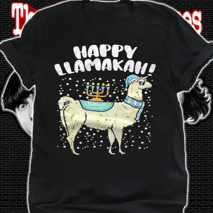 Happy Llamakah Llama Menorah Hanukkah Chanukah Jew Men Women Shirt shirt