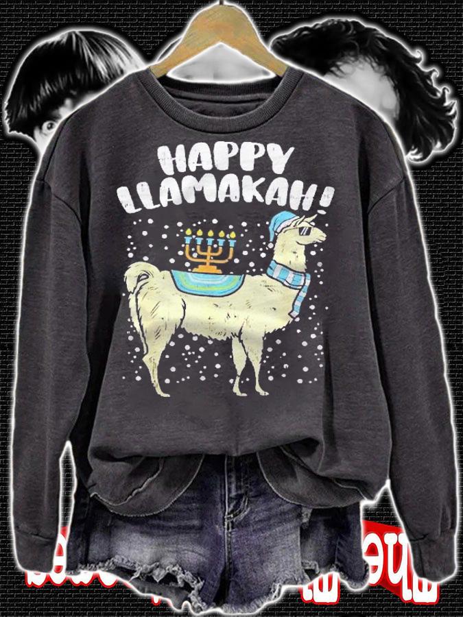 Happy Llamakah Llama Menorah Hanukkah Chanukah Jew Men Women Shirt sweatshirt