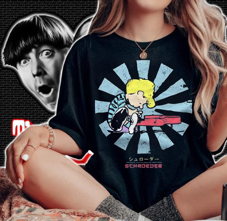 Peanuts Schroeder Retro Japanese Shirt woman shirt