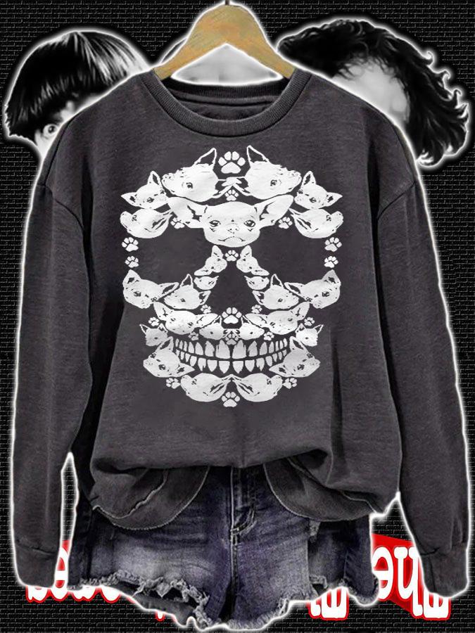 Skull Chihuahua Skeleton Halloween Costume Scary Shirt sweatshirt