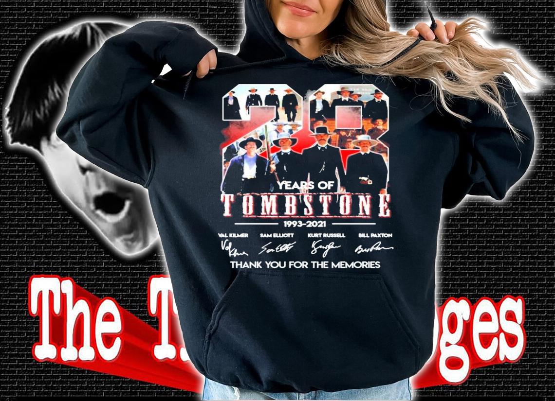 28 years Tombstone 1993-2021 signatures t-shirt hoodie