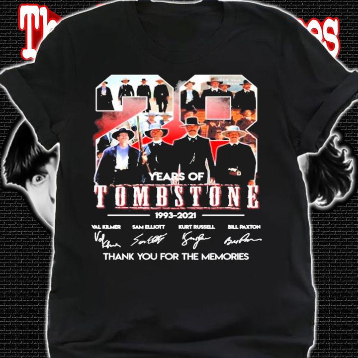 28 years Tombstone 1993-2021 signatures t-shirt shirt