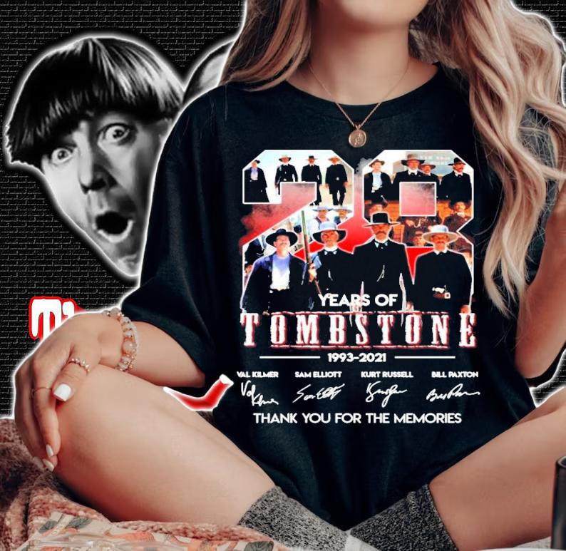 28 years Tombstone 1993-2021 signatures t-shirt woman shirt
