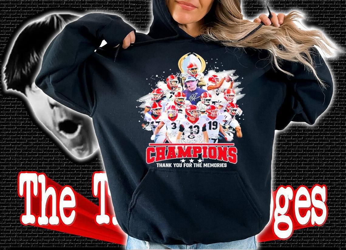 CFP National Champions Georgia Bulldogs thank you for the memories signatures shirt hoodie