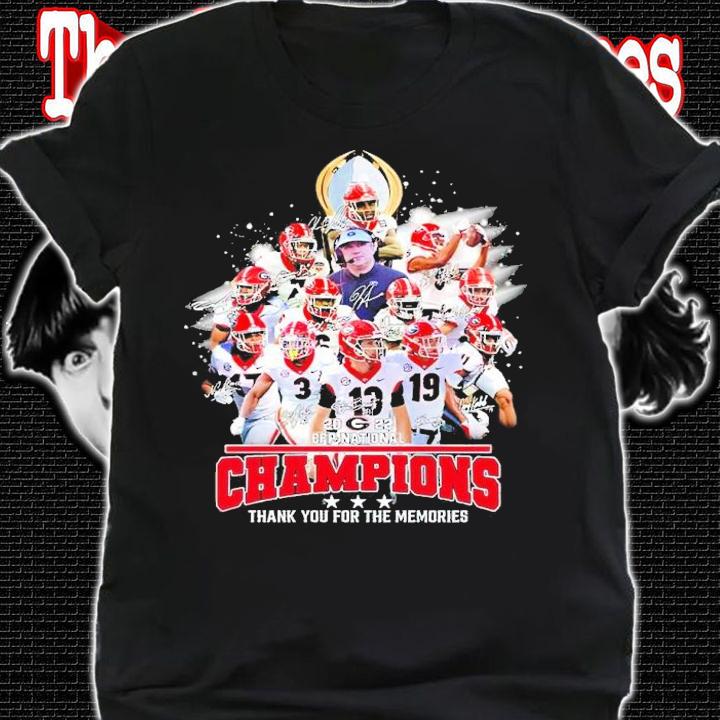 CFP National Champions Georgia Bulldogs thank you for the memories signatures shirt shirt