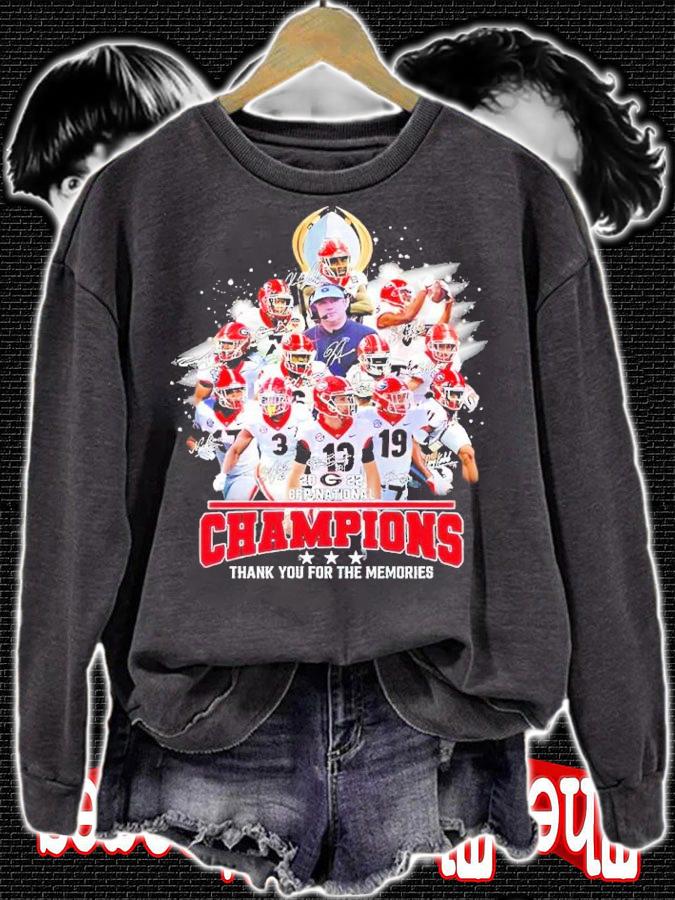 CFP National Champions Georgia Bulldogs thank you for the memories signatures shirt sweatshirt
