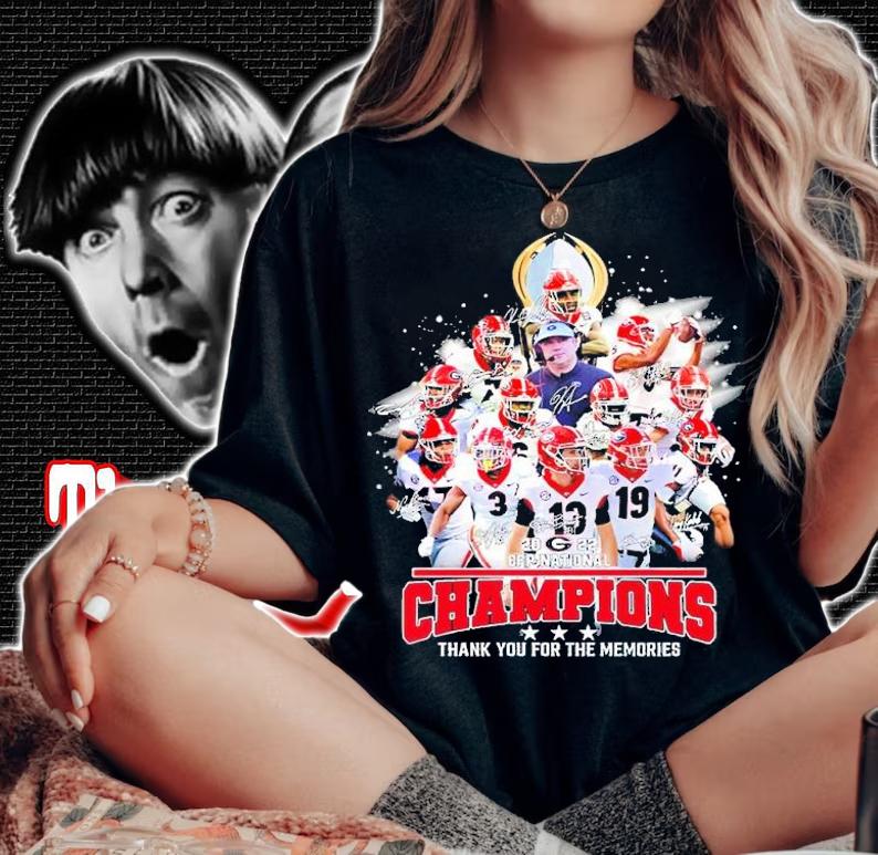 CFP National Champions Georgia Bulldogs thank you for the memories signatures shirt woman shirt