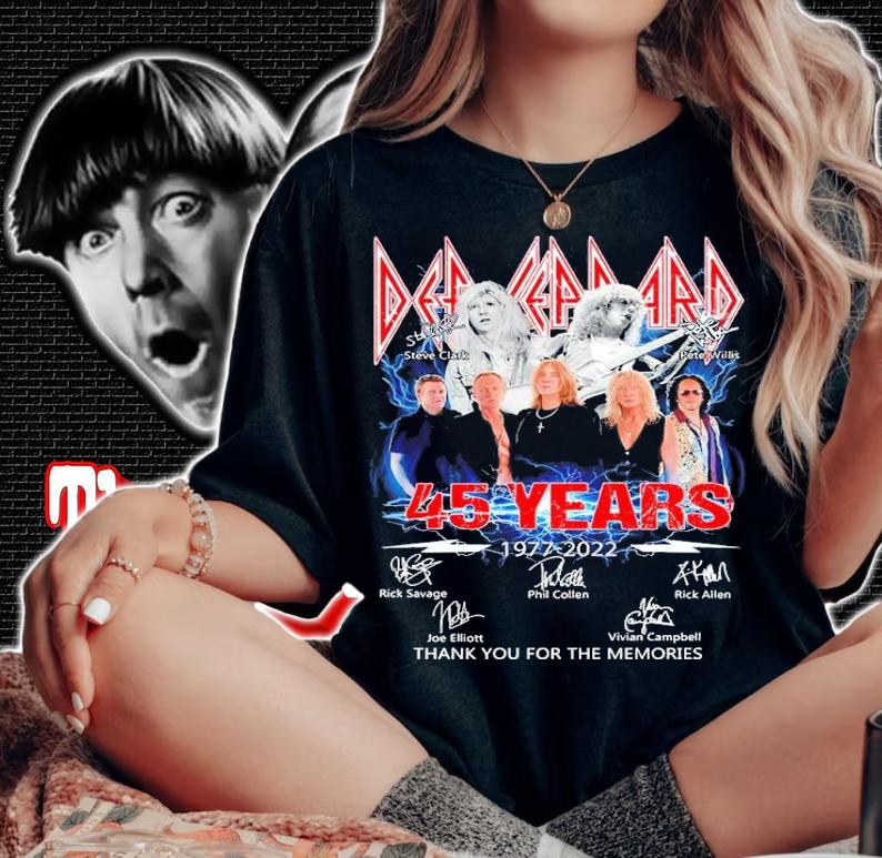Def Leppard 45 Years 1977-2022 Signatures Thank You For The Memories Shirt woman shirt