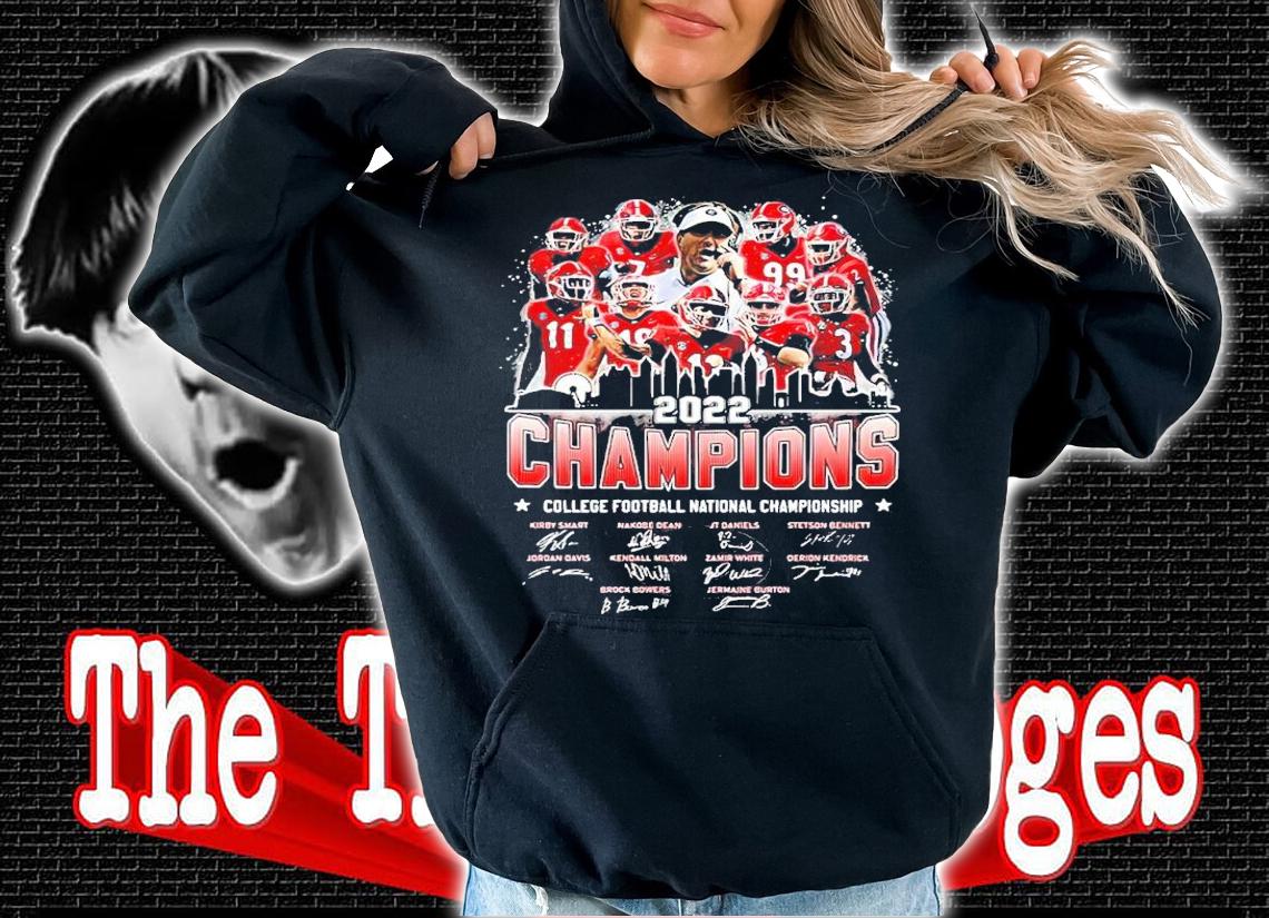 Georgia Bulldogs City 2022 Champions College Football National Championship signatures shirt