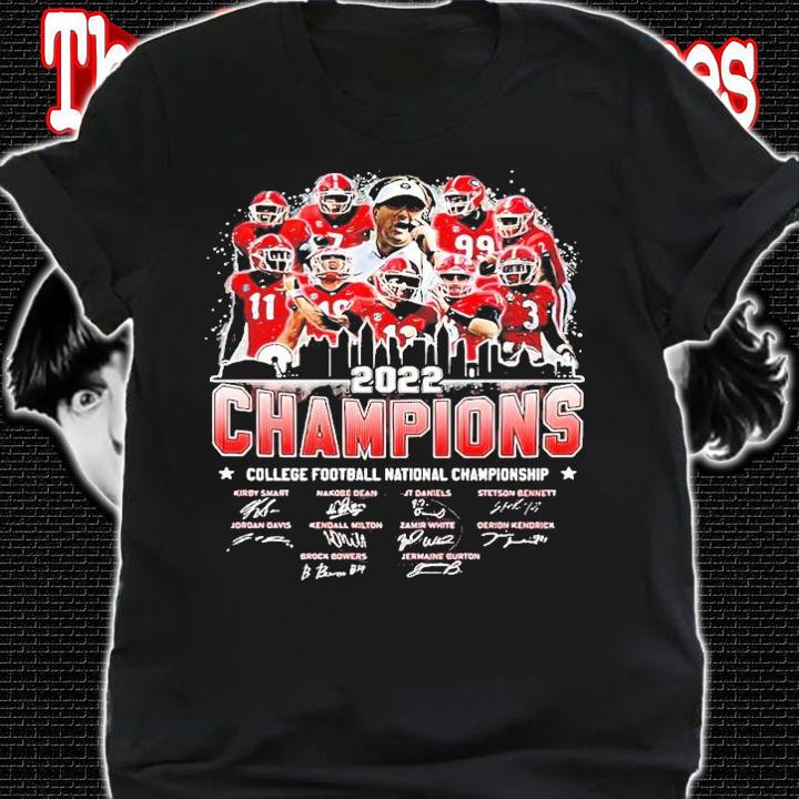 Georgia Bulldogs City 2022 Champions College Football National Championship signatures shirt