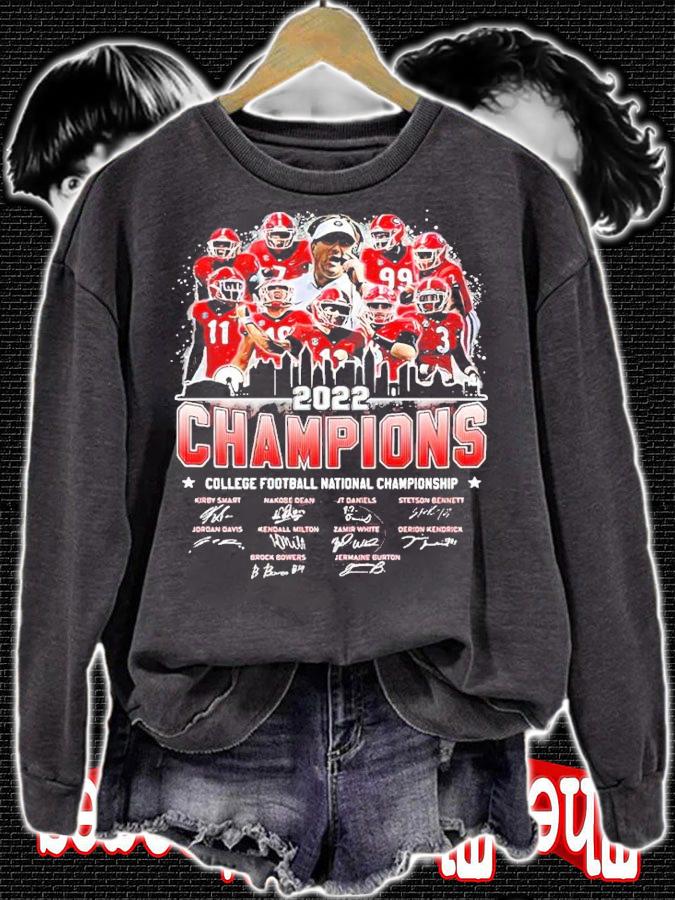 Georgia Bulldogs City 2022 Champions College Football National Championship signatures shirt